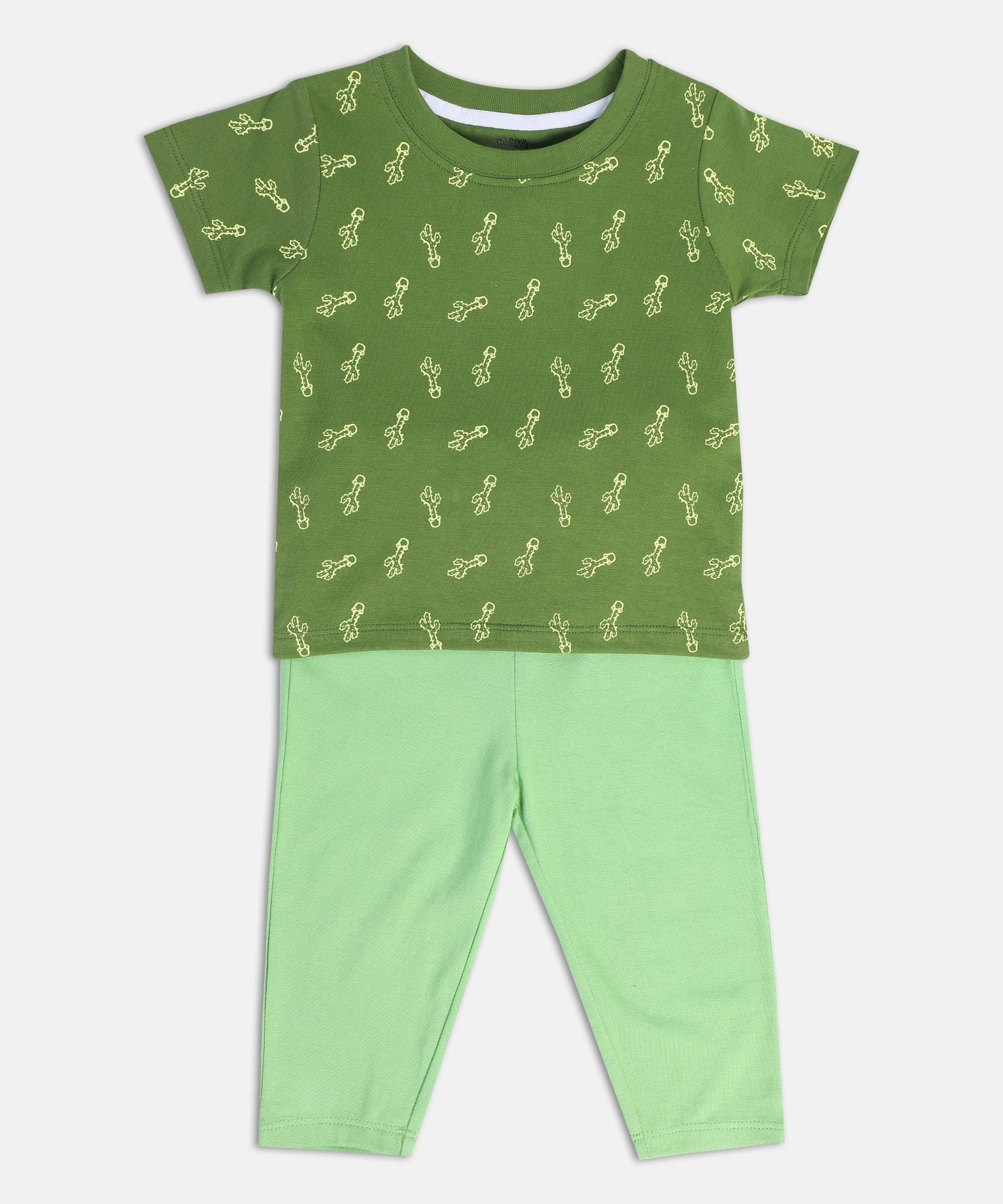     			MINI KLUB Pack of 1 Baby Boys Cotton Top & Trouser ( Green )