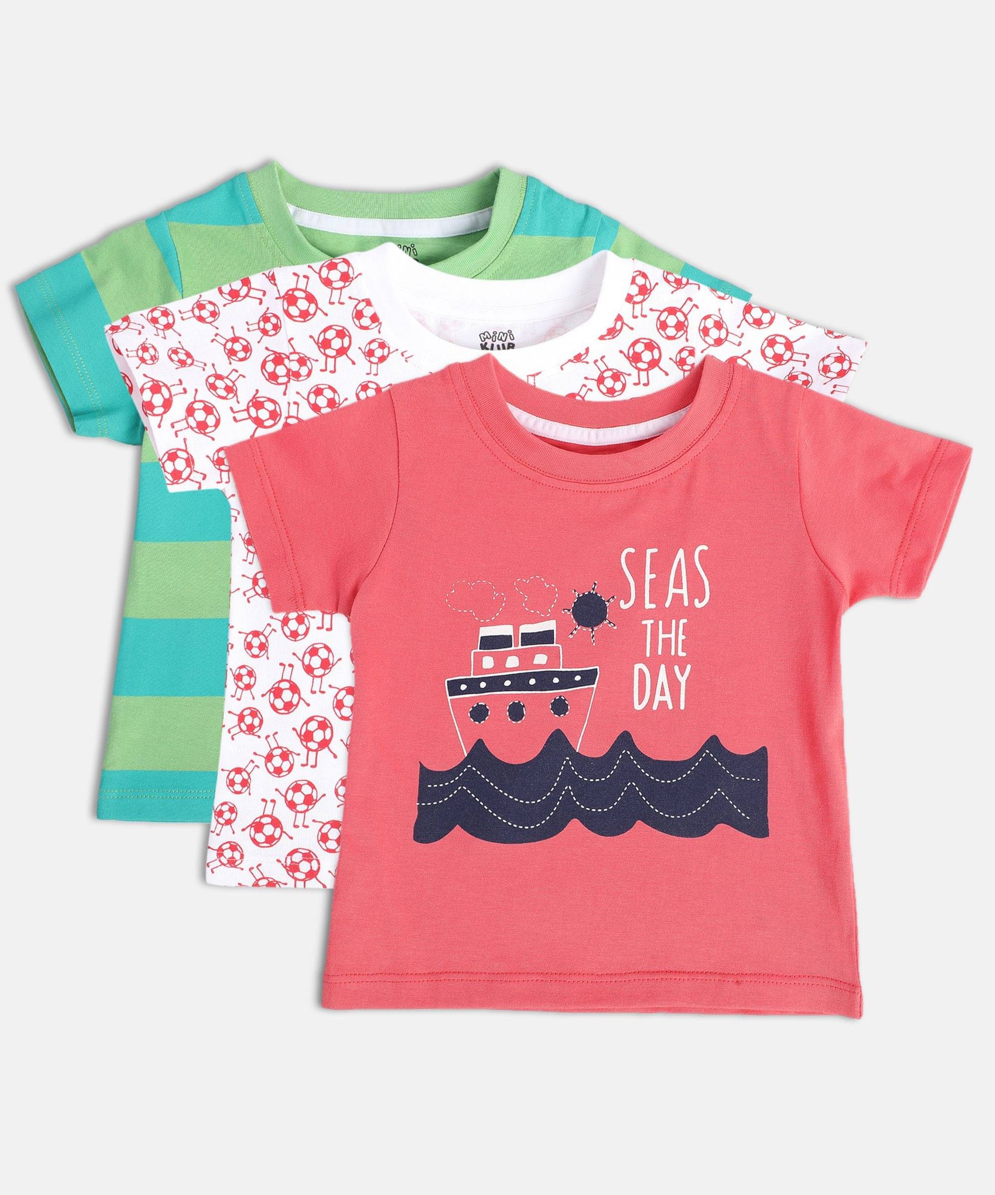     			MINI KLUB Pack of 3 Baby Boys Cotton Blend T-Shirt ( Multi )