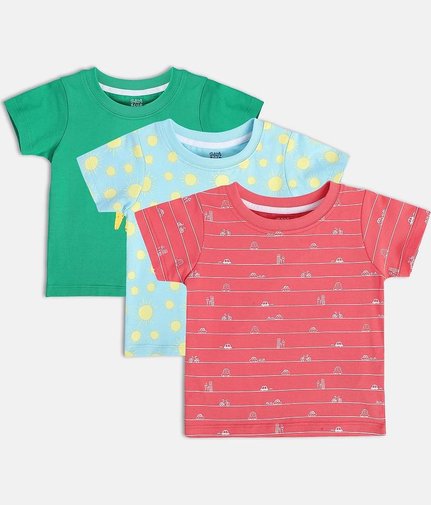 MINI KLUB Pack of 3 Baby Boys Cotton Blend T-Shirt ( Multi )