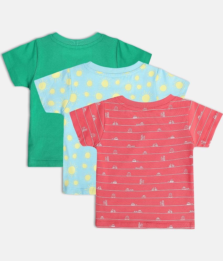 MINI KLUB Pack of 3 Baby Boys Cotton Blend T-Shirt ( Multi )