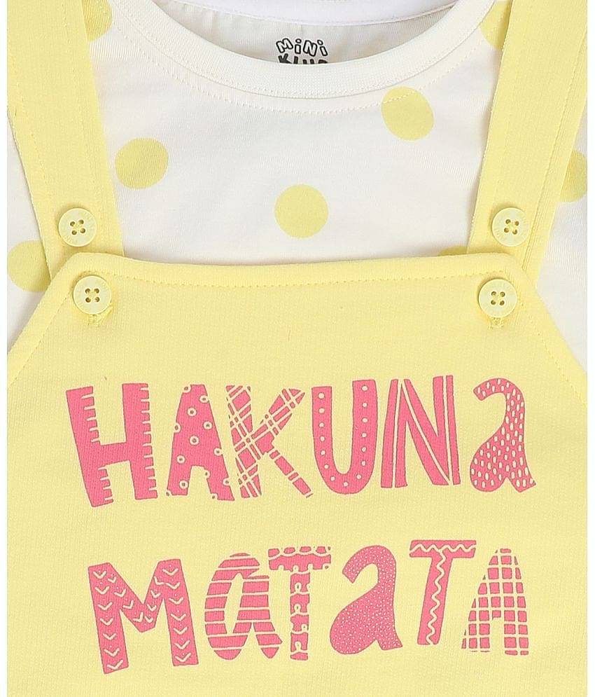 MINI KLUB Pack of 1 Baby Girls Cotton Dungaree Sets ( Multi )