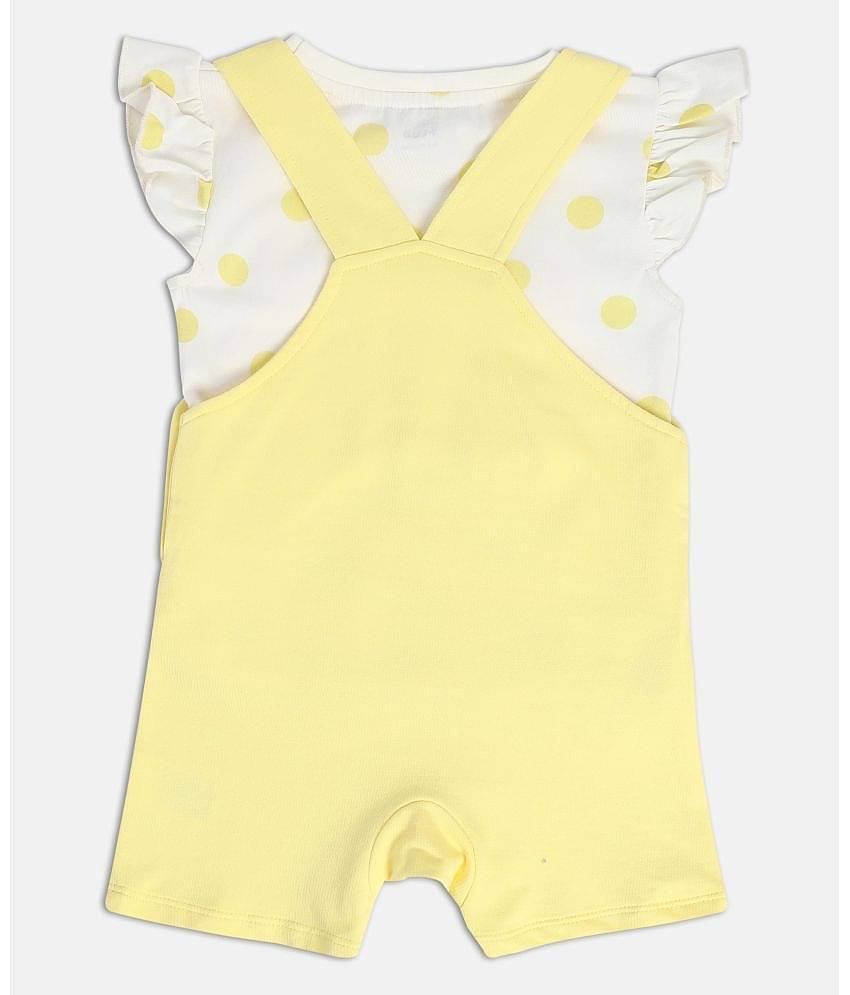 MINI KLUB Pack of 1 Baby Girls Cotton Dungaree Sets ( Multi )