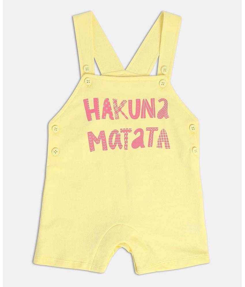 MINI KLUB Pack of 1 Baby Girls Cotton Dungaree Sets ( Multi )
