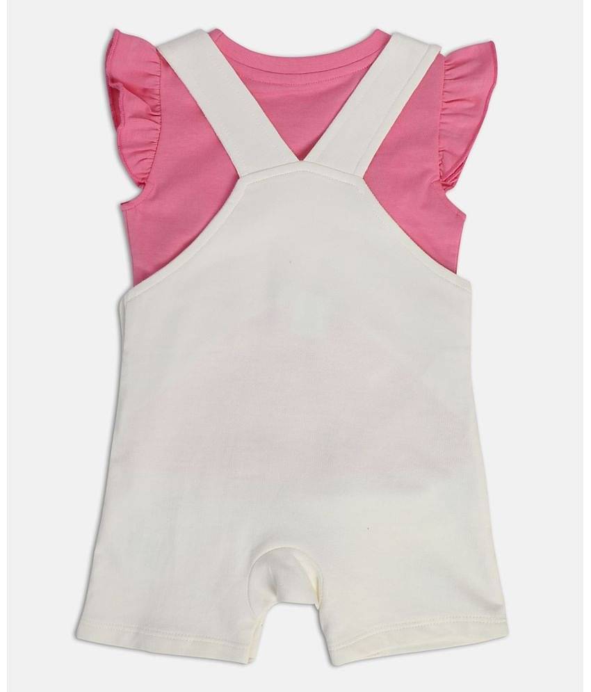 MINI KLUB Pack of 1 Baby Girls Cotton Dungaree Sets ( Multi )
