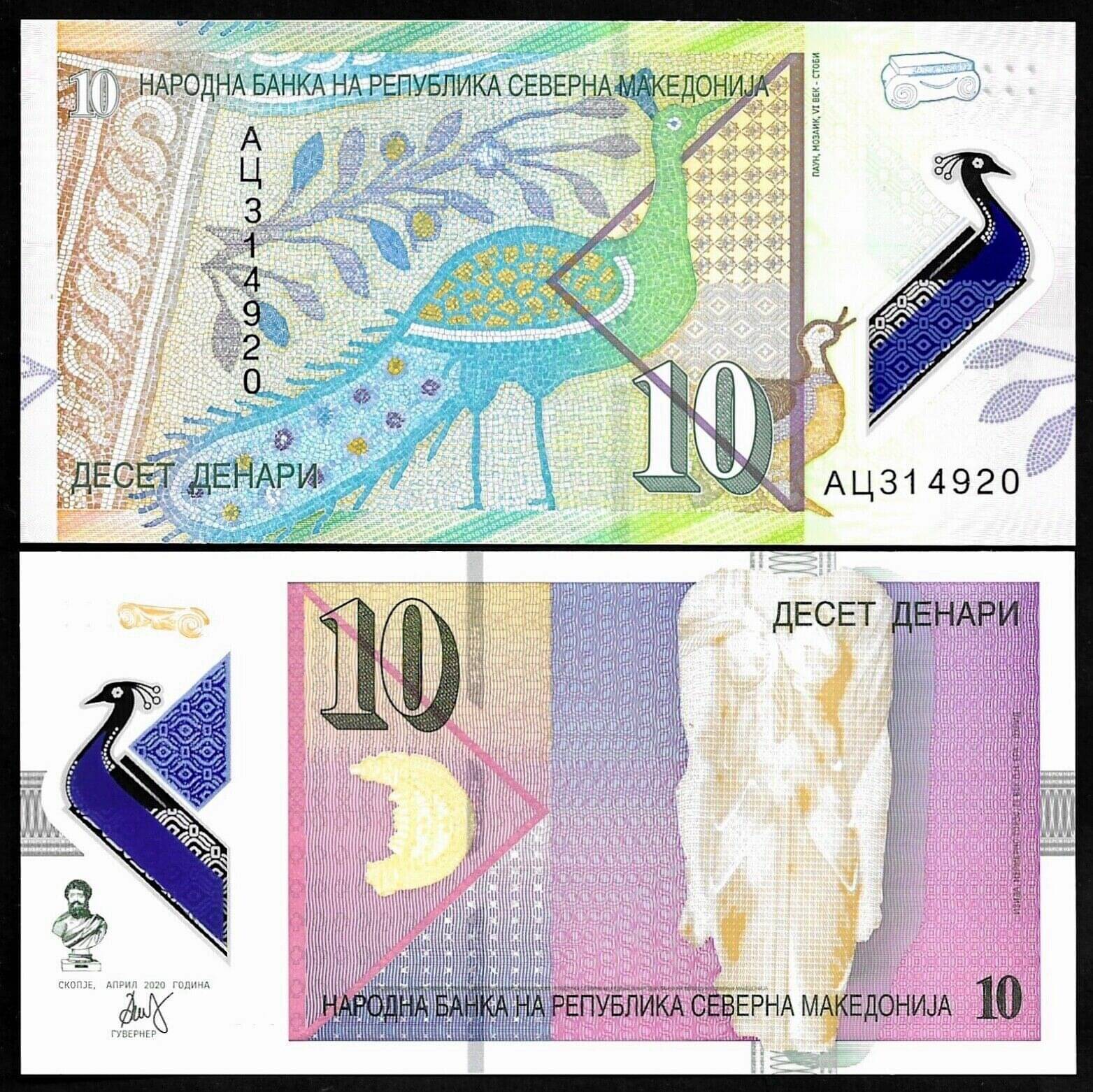     			Macedonia 10 Denari Top Grade Beautiful Polymer Gem UNC Banknote