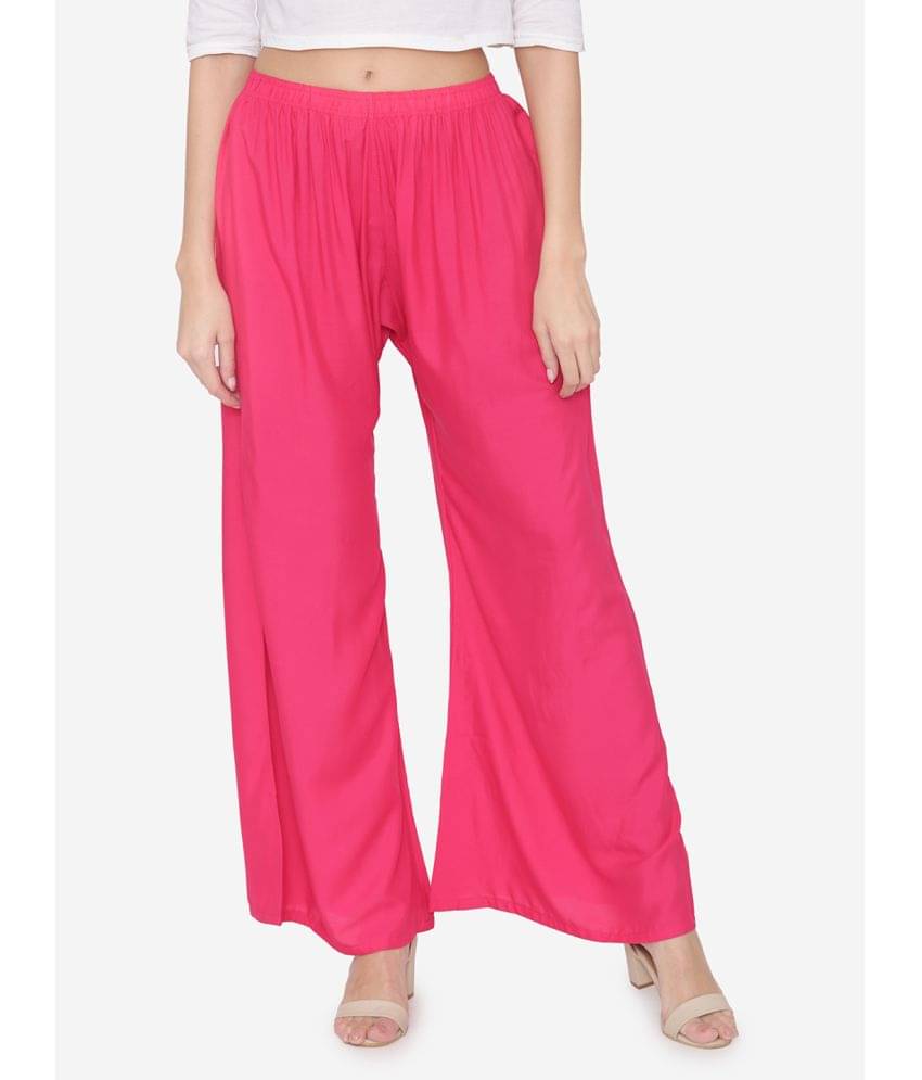     			N-Gal - Pink Rayon Wide leg Women's Palazzos ( Pack of 1 )