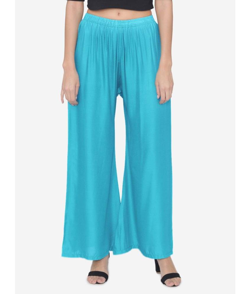     			N-Gal - Turquoise Rayon Wide leg Women's Palazzos ( Pack of 1 )