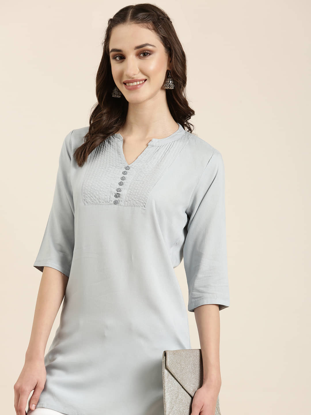 Cotton Blend Short Kurti For Women (Pack of 1) - Kurtis, Tunics | Buy online on ZillyBuy