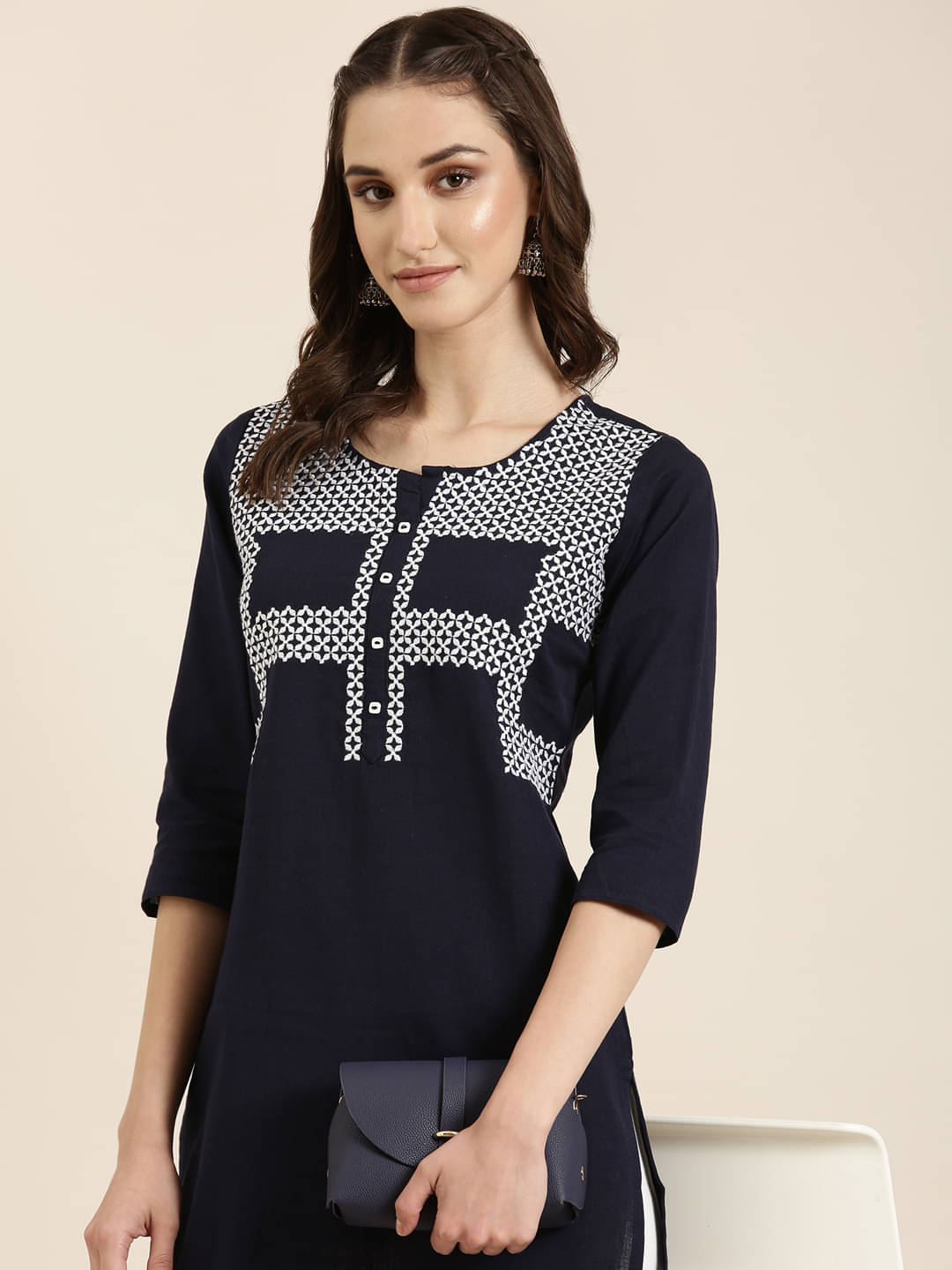 Cotton Blend Short Kurti For Women (Pack of 1) Cotton Blend Short Kurti For Women (Pack of 1)