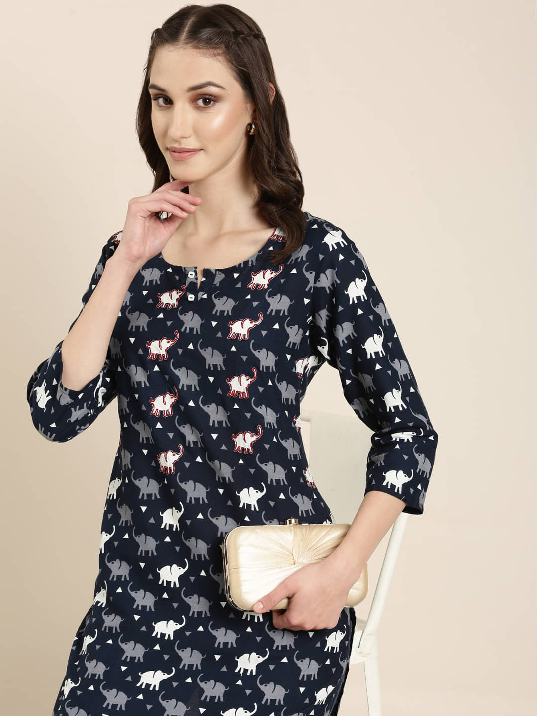 Cotton Blend Short Kurti For Women (Pack of 1) Cotton Blend Short Kurti For Women (Pack of 1)