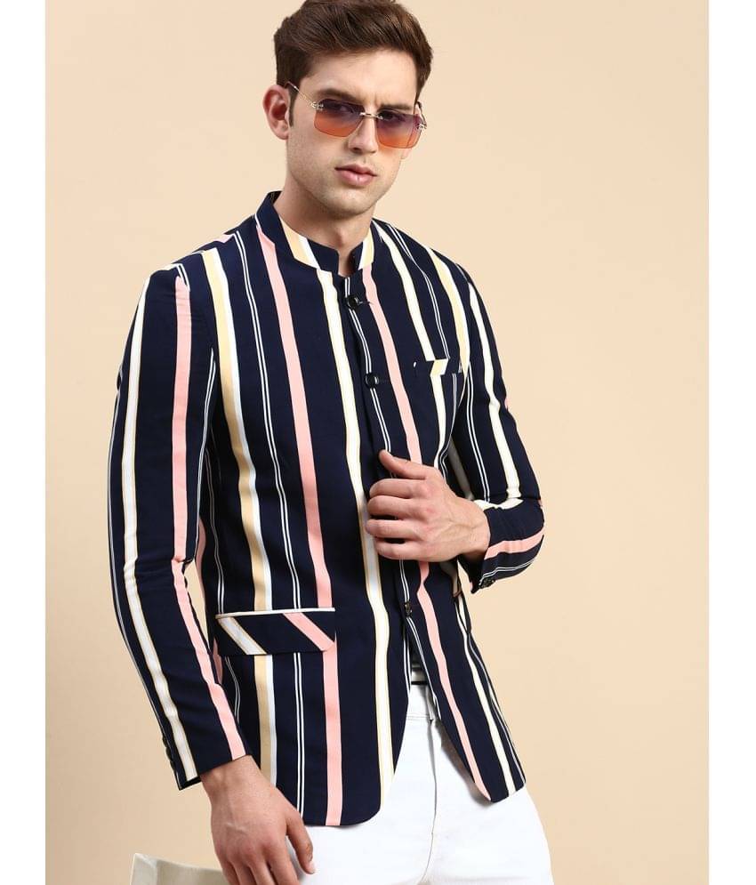 Showoff Cotton Blend Men's Blazer - Navy Blue ( Pack of 1 ) Showoff Cotton Blend Men's Blazer - Navy Blue ( Pack of 1 )