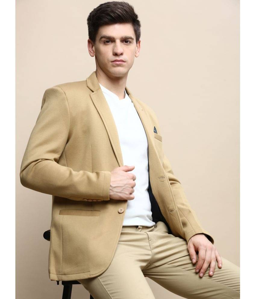 Showoff Cotton Blend Men's Blazer - Khaki ( Pack of 1 ) Showoff Cotton Blend Men's Blazer - Khaki ( Pack of 1 )
