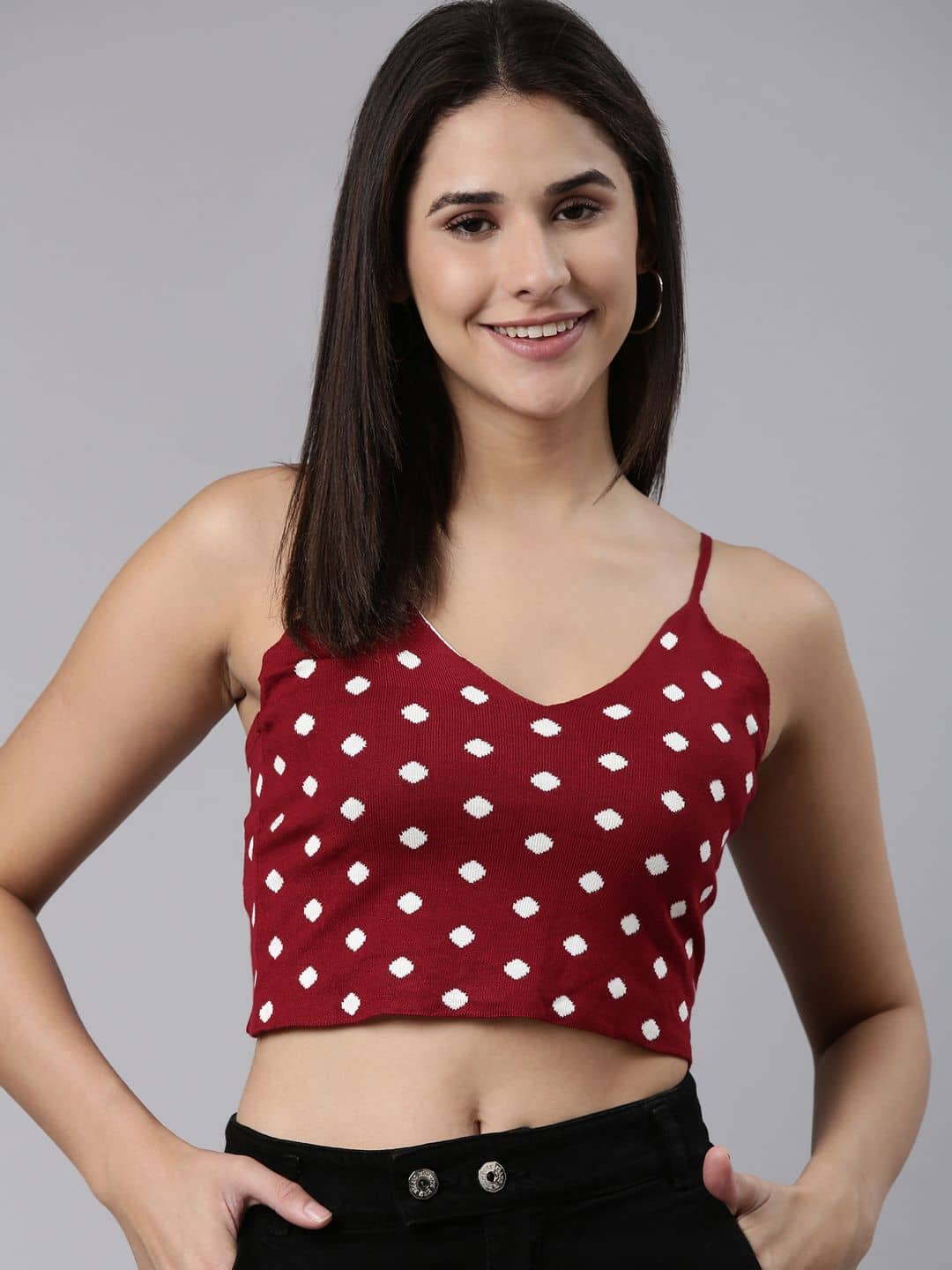 Showoff Women's Cotton Blend Tank Top ( Maroon )