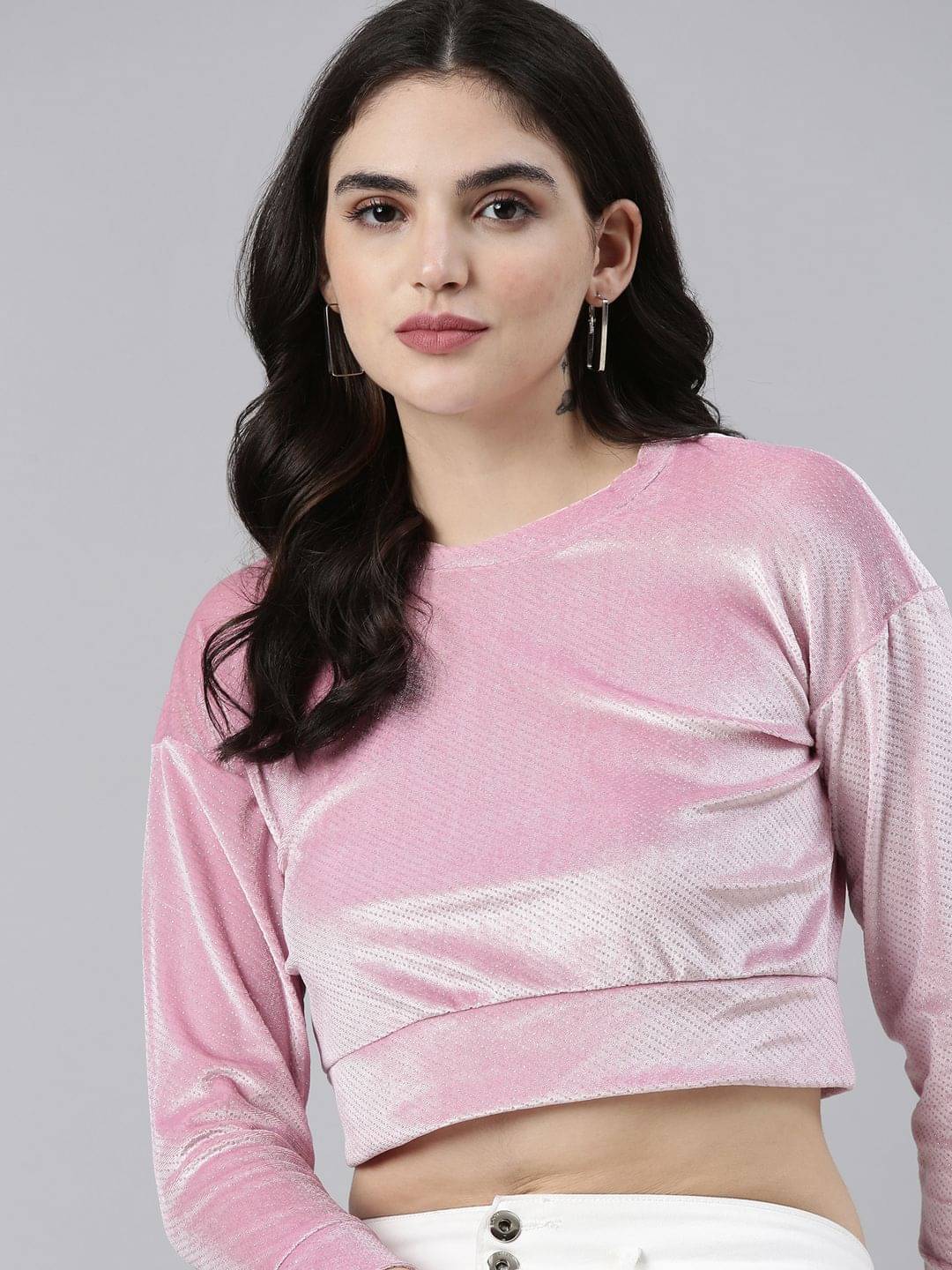     			Showoff Women's Polyester Regular Top ( Pink )