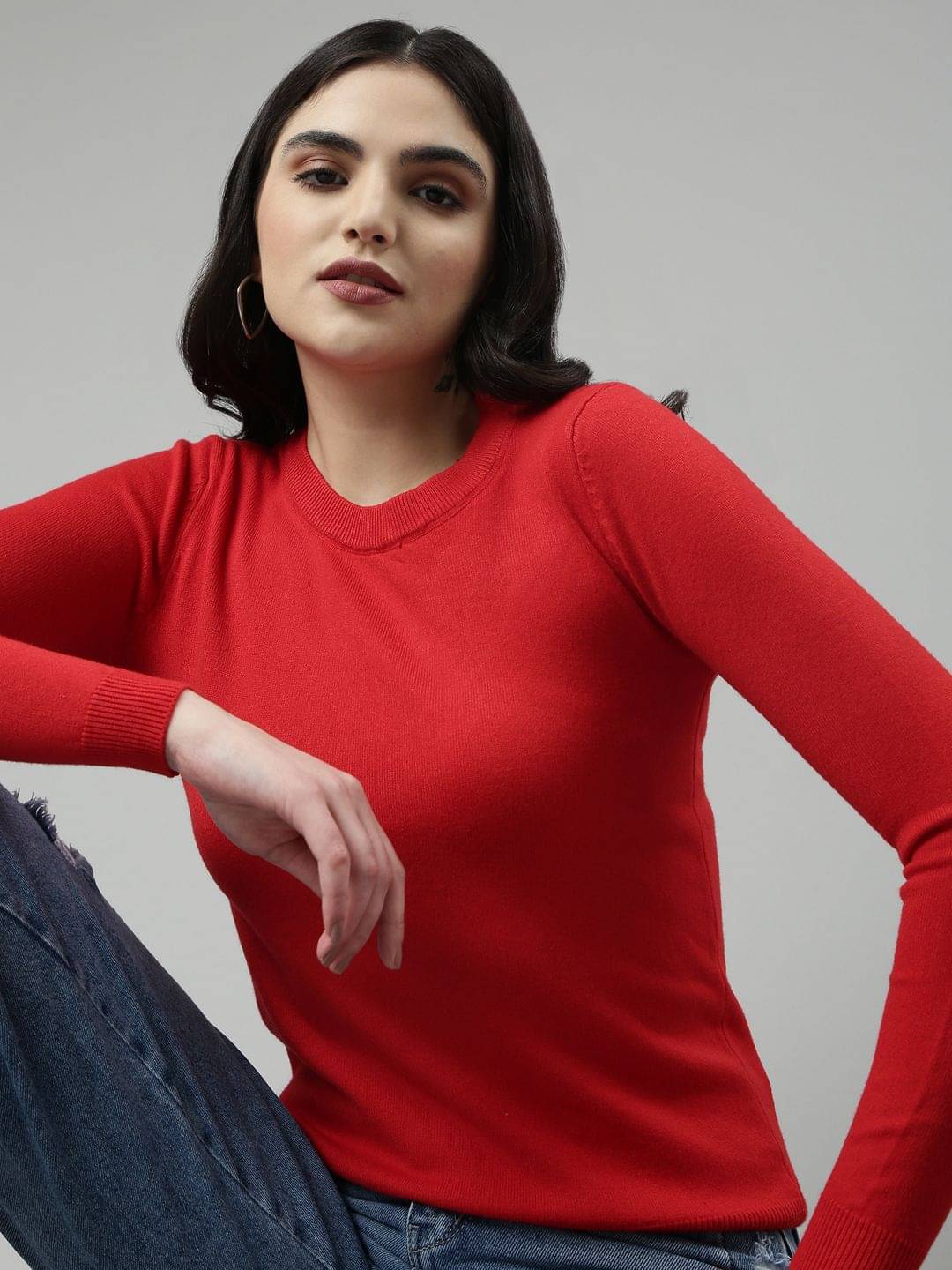     			Showoff Women's Cotton Blend Regular Top ( Red )