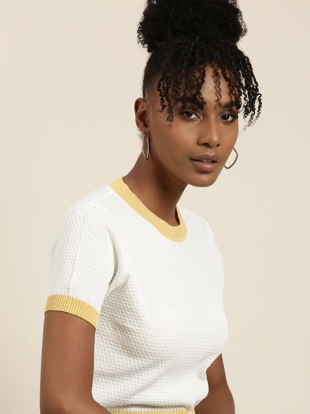     			Showoff Women's Polyester Regular Top ( White )