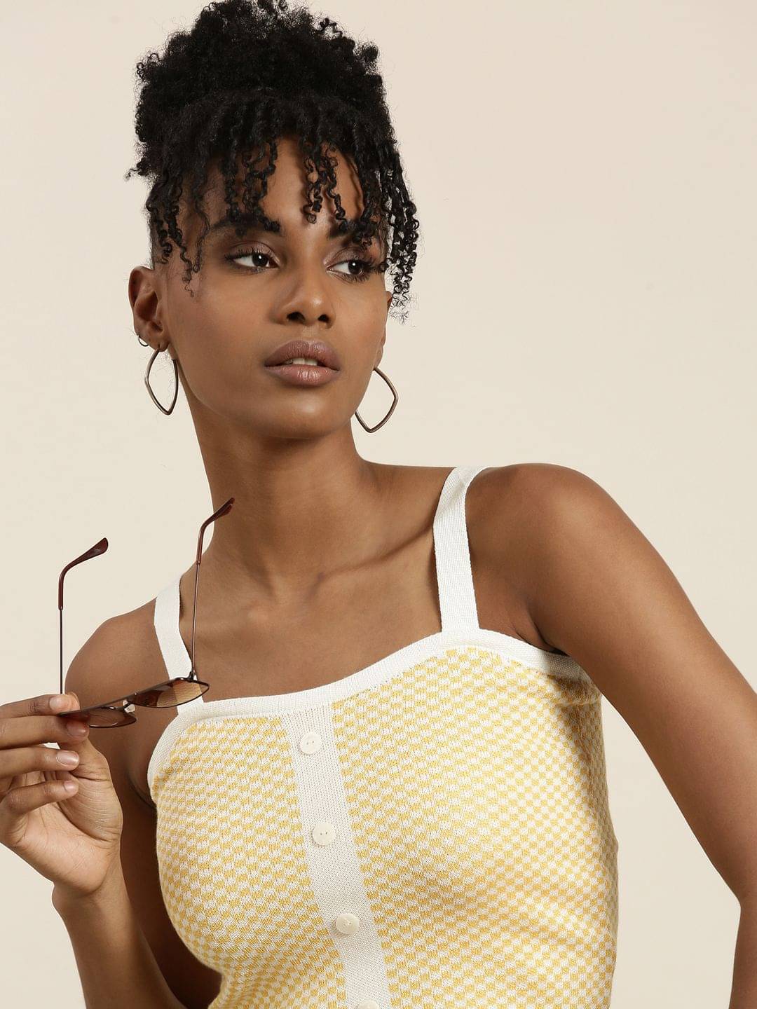 Showoff - Yellow Cotton Blend Women's Tank Top ( Pack of 1 )     			Showoff - Yellow Cotton Blend Women's Tank Top ( Pack of 1 )