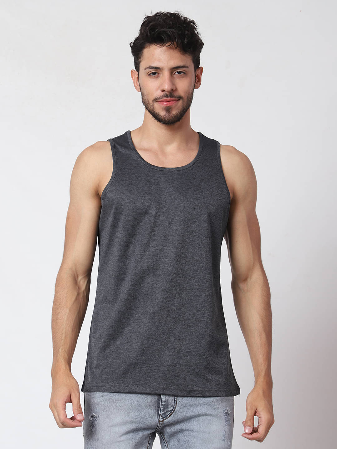 strucker Pack of 1 Cotton Blend Sleeveless vest For Men ( Dark grey ) strucker Pack of 1 Cotton Blend Sleeveless vest For Men ( Dark grey )