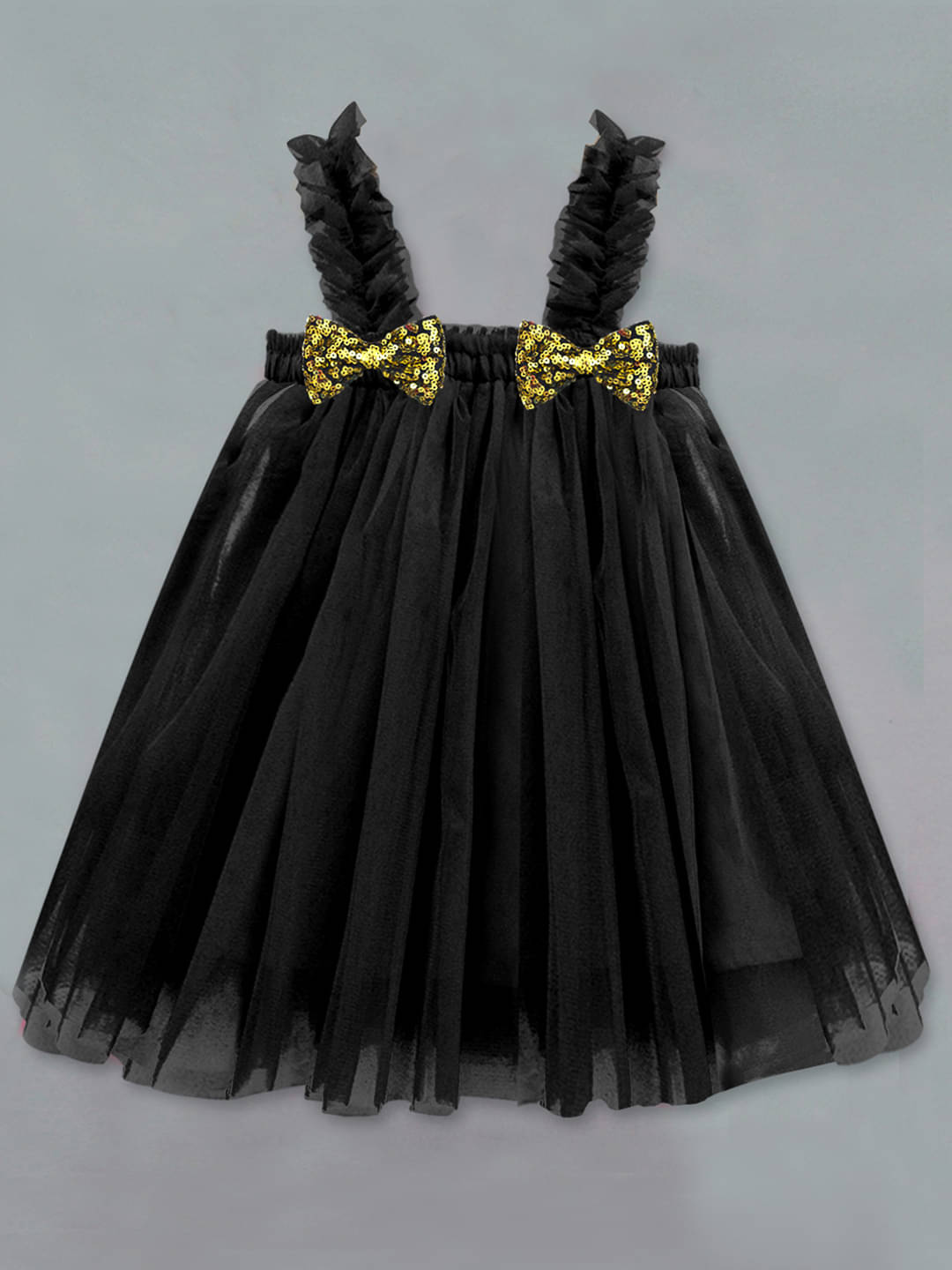     			A.T.U.N. Net Fit And Flare Dress For Girls ( Pack of 1 , Black )