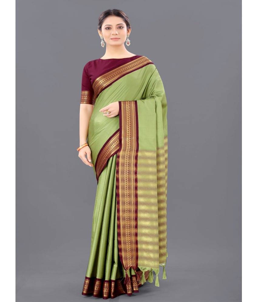     			Aika Cotton Silk Woven Saree With Unstitched Blouse Piece ( Multicolour )