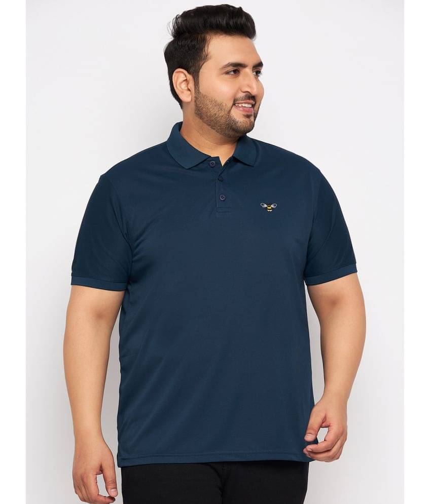     			Auxamis Cotton Blend Regular Fit Solid Half Sleeves Men's Polo T Shirt - Blue ( Pack of 1 )