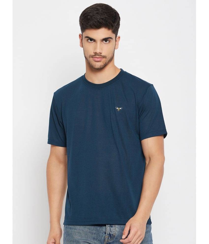 Auxamis Pack of 1 Cotton Blend Regular Fit Men's T-Shirt ( Navy )     			Auxamis Pack of 1 Cotton Blend Regular Fit Men's T-Shirt ( Navy )