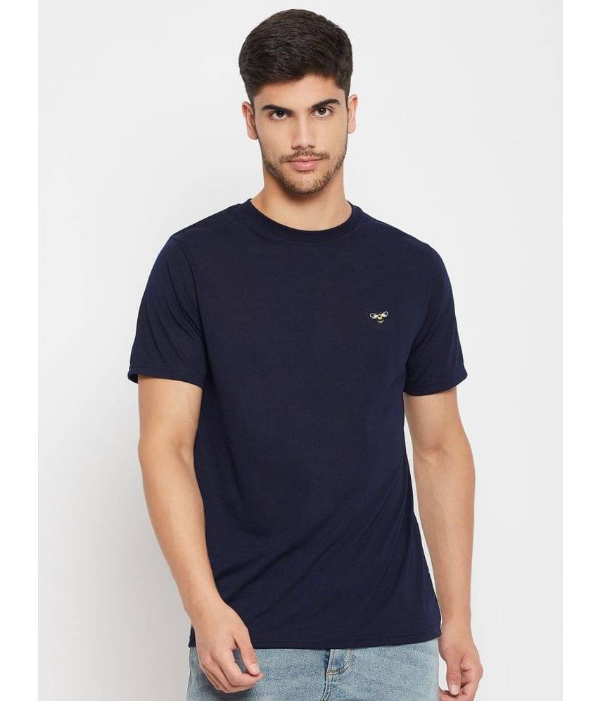     			Auxamis Pack of 1 Cotton Blend Regular Fit Men's T-Shirt ( Navy Blue )