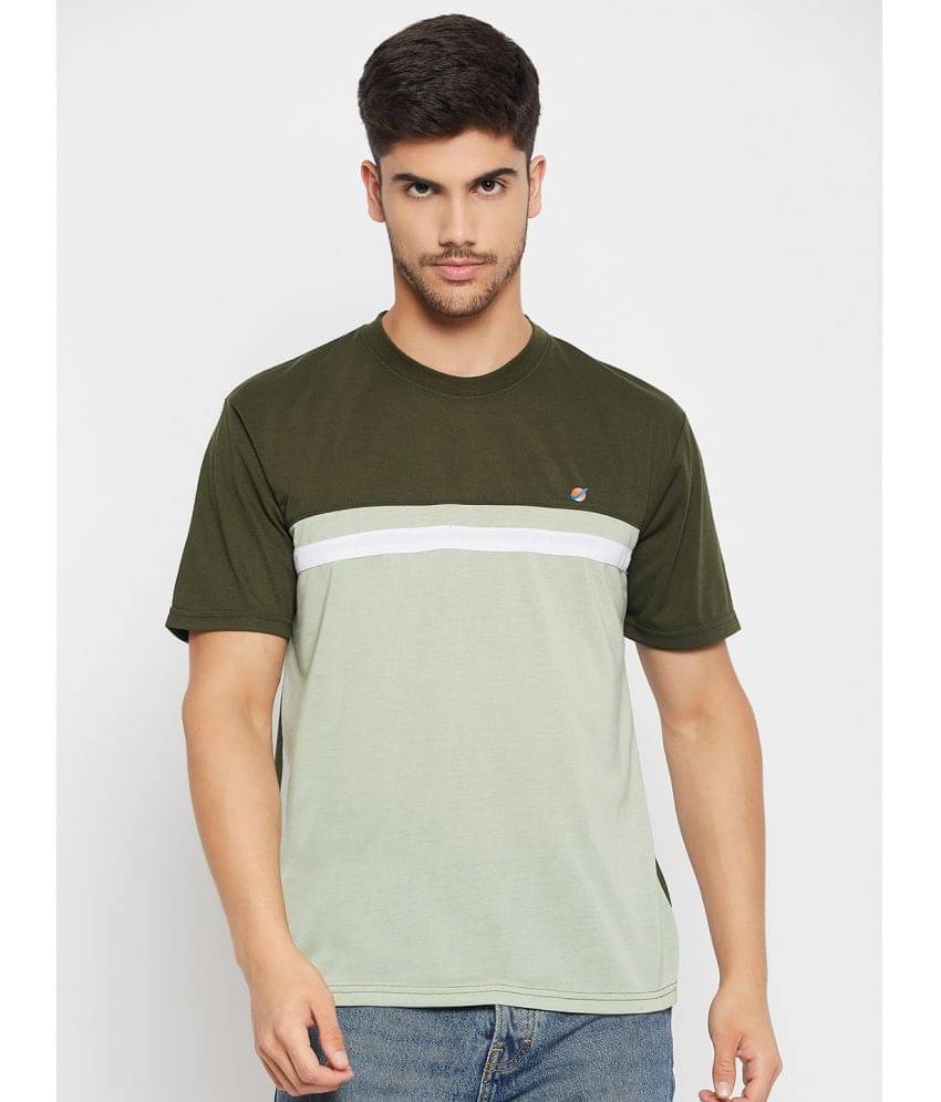 Auxamis Pack of 1 Cotton Blend Regular Fit Men's T-Shirt ( Melange Olive ) Auxamis Pack of 1 Cotton Blend Regular Fit Men's T-Shirt ( Melange Olive )