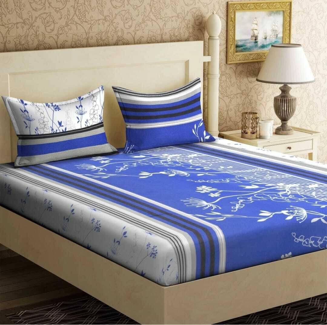 Decent Home Microfiber Double Bedsheet ( Blue ) Decent Home Microfiber Double Bedsheet ( Blue )