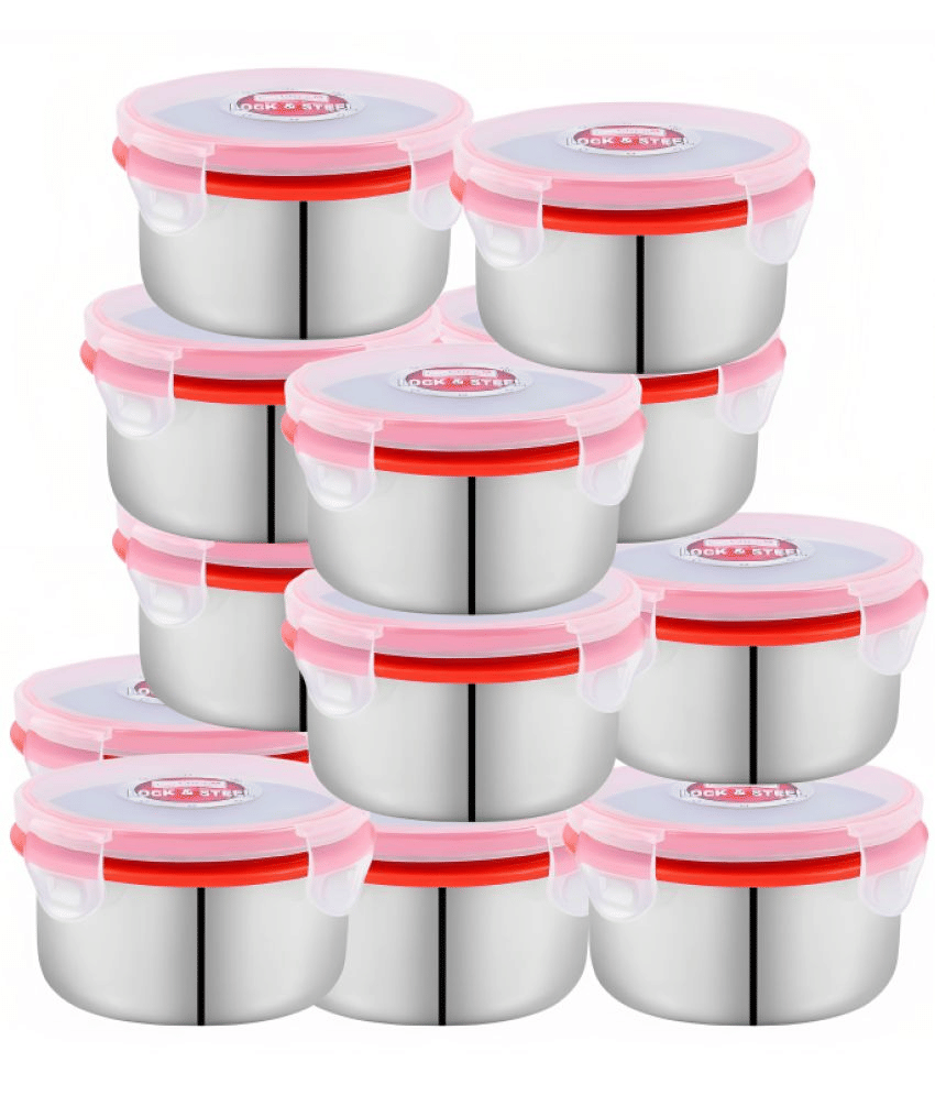    			Dream Home Click n Lock 350 Steel Red Food Container ( Set of 12 )