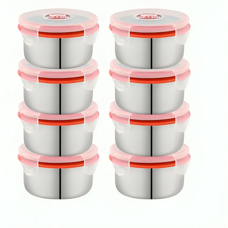 Dream Home Click n Lock 350 Steel Food Container Set of 6 350 mL