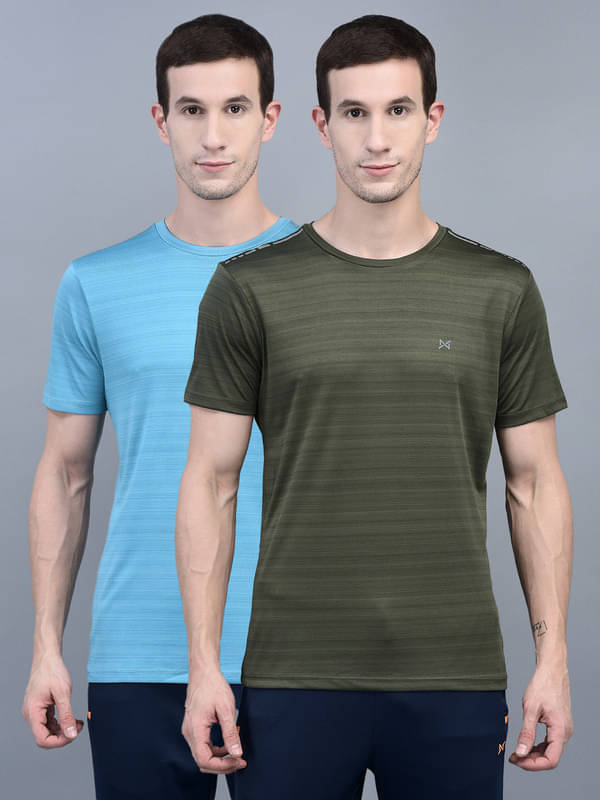 Force NXT Pack of 2 Cotton Blend Regular Fit Men's T-Shirt ( Multicolor ) Force NXT Pack of 2 Cotton Blend Regular Fit Men's T-Shirt ( Multicolor )