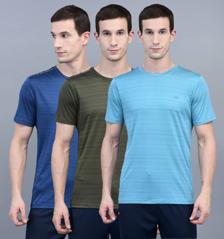 Force NXT Pack of 3 Cotton Blend Regular Fit Men's T-Shirt ( Multicolor ) Force NXT Pack of 3 Cotton Blend Regular Fit Men's T-Shirt ( Multicolor )