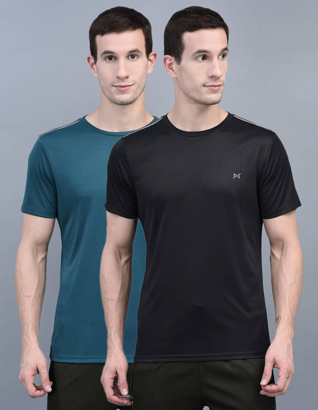 Force NXT Pack of 2 Cotton Blend Regular Fit Men's T-Shirt ( Multicolor ) Force NXT Pack of 2 Cotton Blend Regular Fit Men's T-Shirt ( Multicolor )
