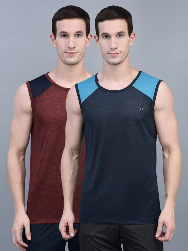 Force NXT Pack of 2 Cotton Blend Tank For Men ( Multicolor ) - Nightwear & Loungewear | Buy online on ZillyBuy