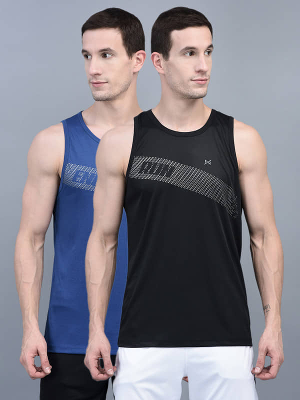 Force NXT Pack of 2 Cotton Blend Tank For Men ( Multicolor ) - Nightwear & Loungewear | Buy online on ZillyBuy