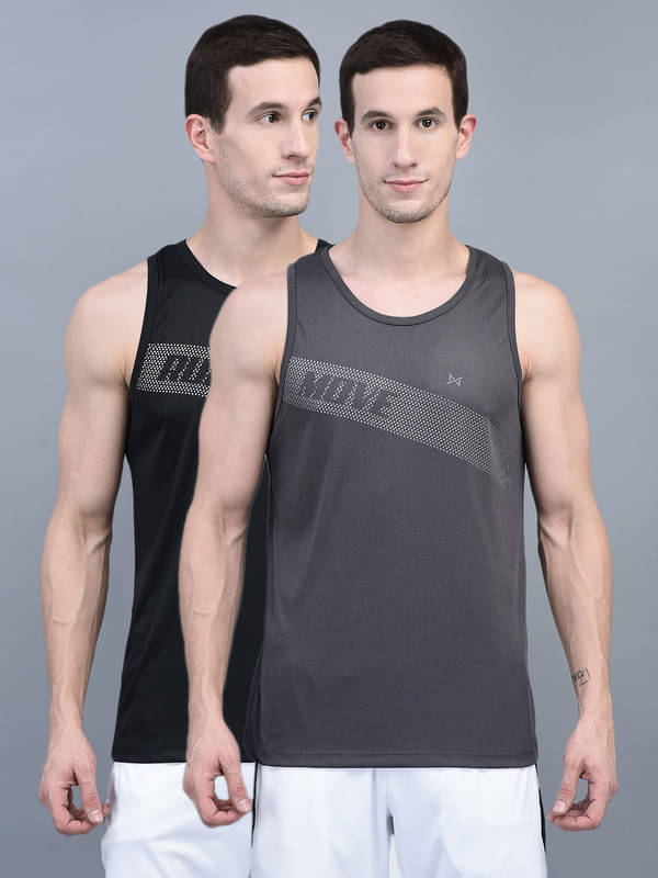     			Force NXT Pack of 2 Cotton Blend Tank For Men ( Multicolor )