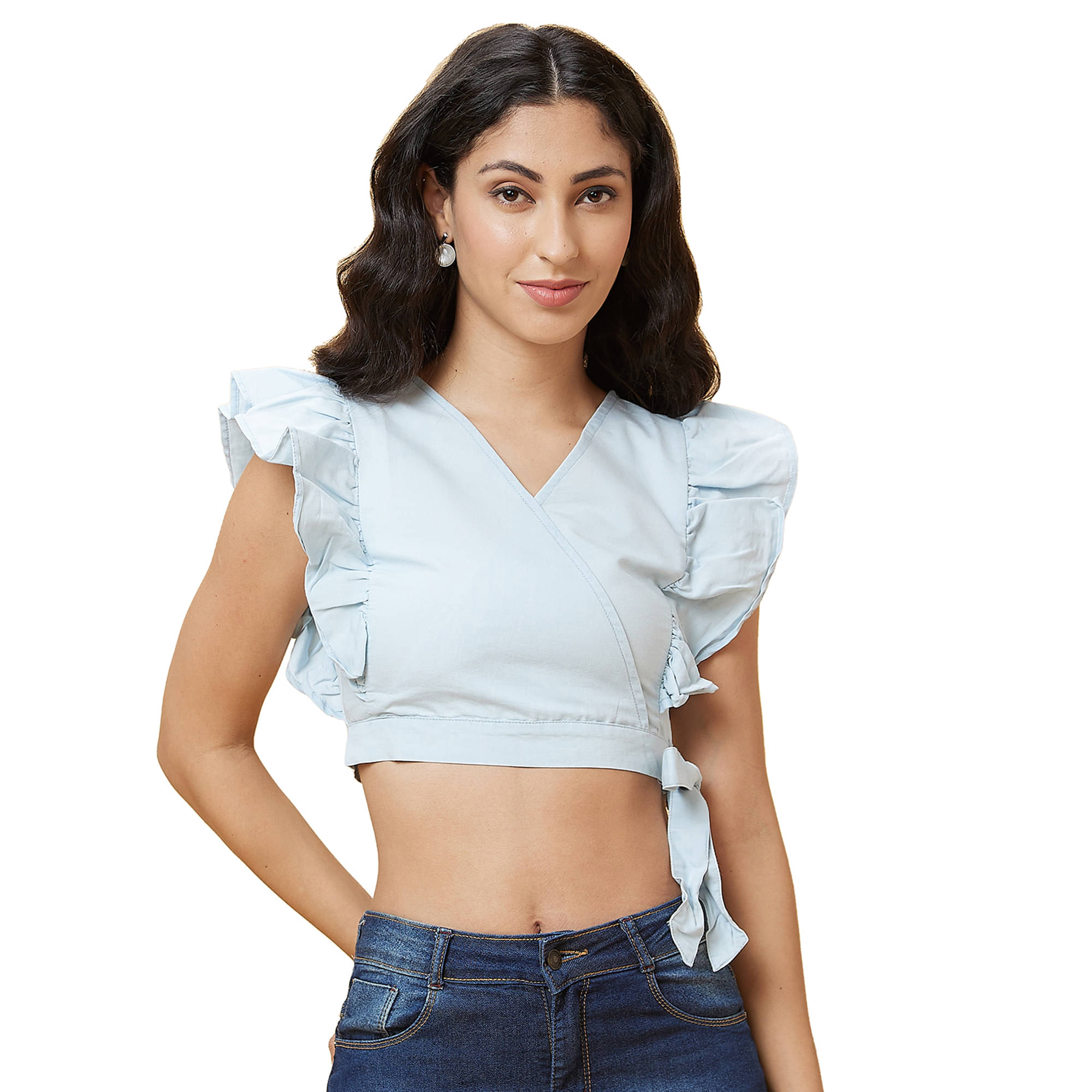     			Globus - Blue Cotton Women's Regular Top ( Pack of 1 )