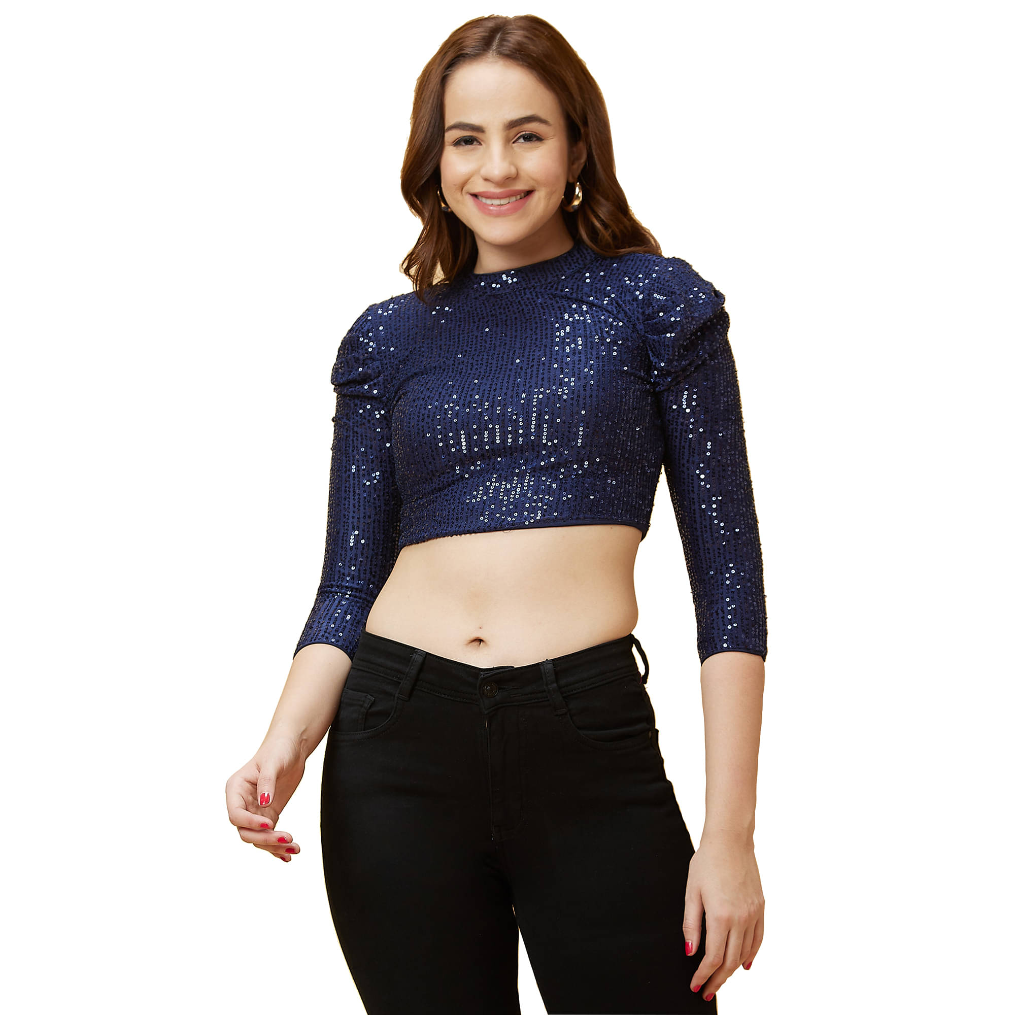     			Globus - Blue Polyester Women's Regular Top ( Pack of 1 )