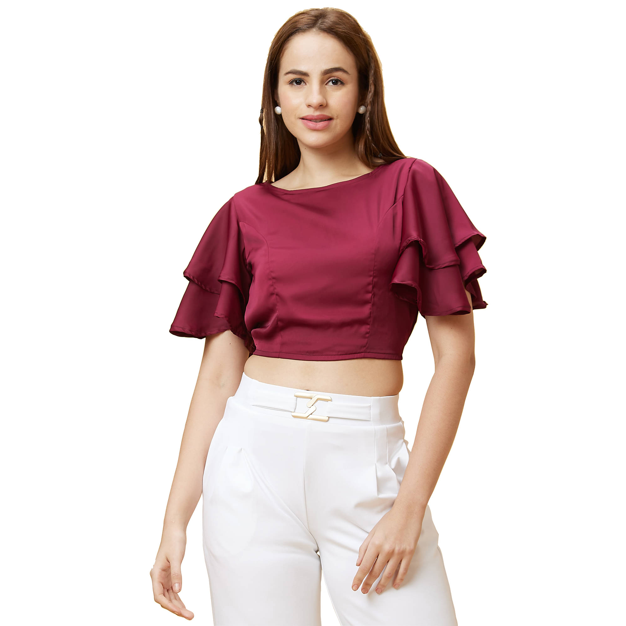    			Globus - Maroon Polyester Women's Regular Top ( Pack of 1 )