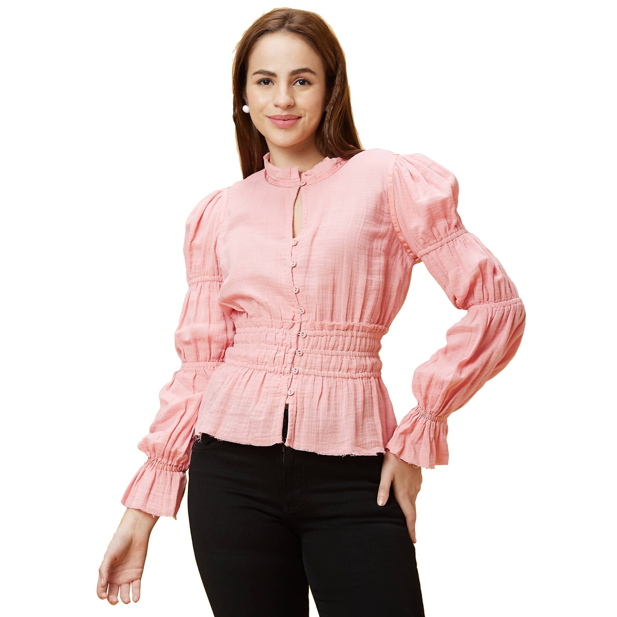 Globus - Pink Cotton Women's Regular Top ( Pack of 1 )     			Globus - Pink Cotton Women's Regular Top ( Pack of 1 )