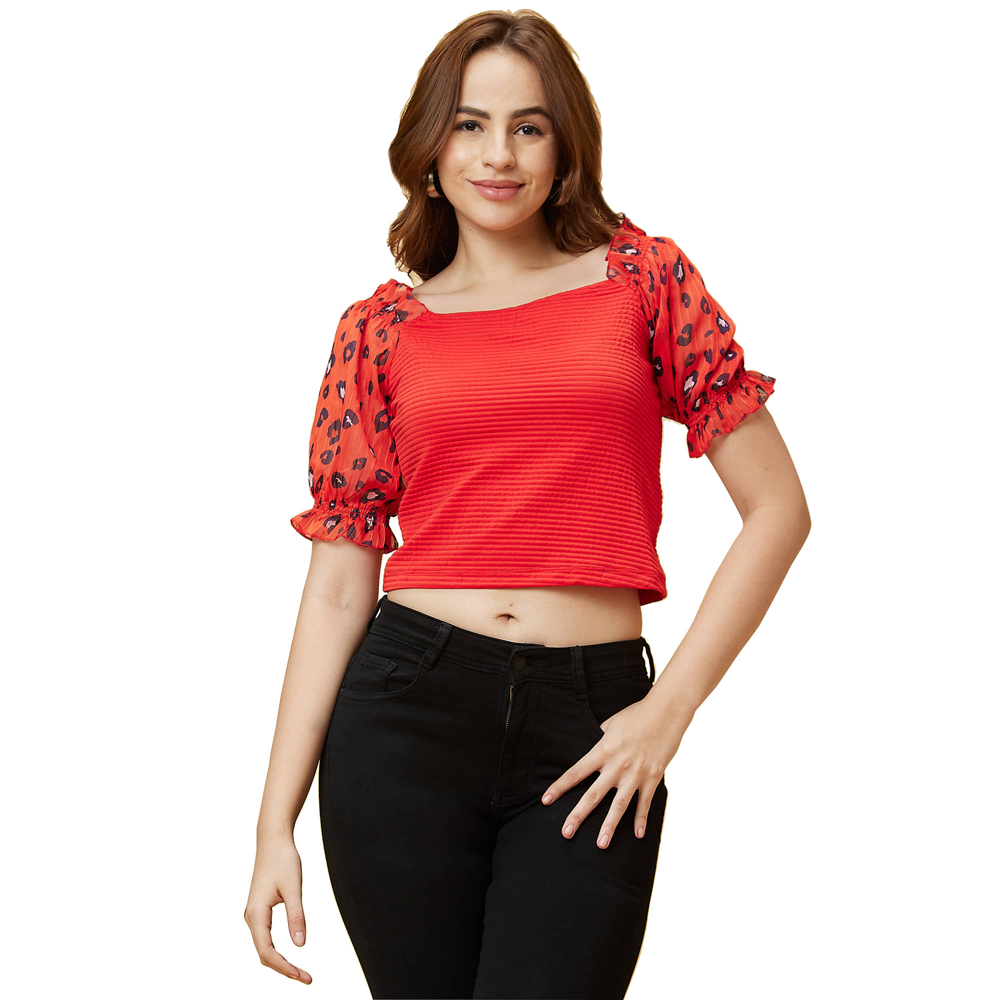 Globus - Red Polyester Women's Regular Top ( Pack of 1 ) Globus - Red Polyester Women's Regular Top ( Pack of 1 )