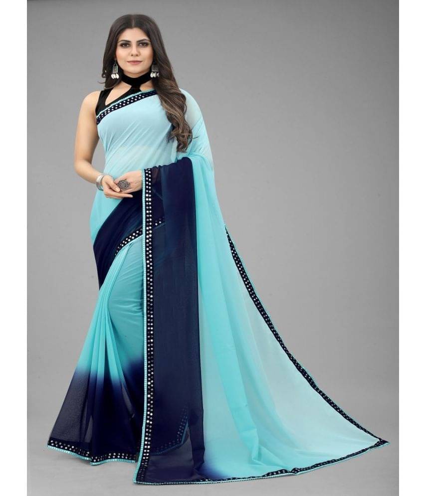 JULEE Georgette Dyed Saree With Unstitched Blouse Piece ( Multicolour ) JULEE Georgette Dyed Saree With Unstitched Blouse Piece ( Multicolour )