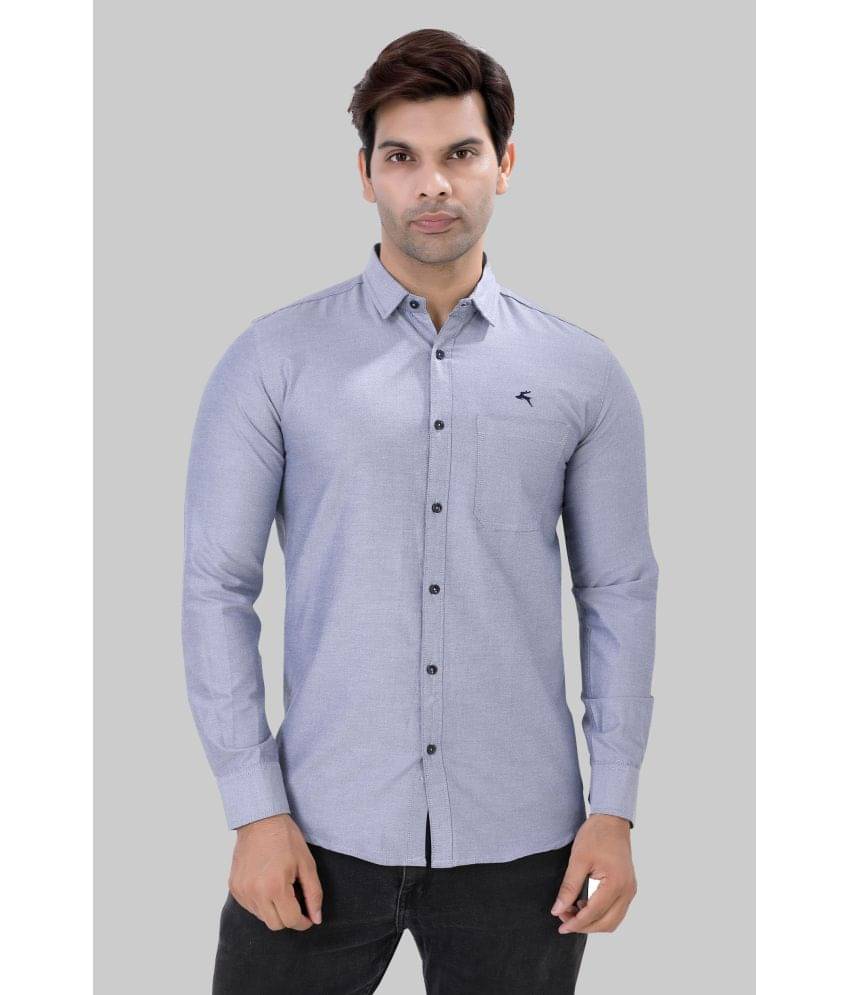     			JVNINE - Be Unique 100% Cotton Regular Fit Self Design Full Sleeves Men's Casual Shirt - Blue ( Pack of 1 )