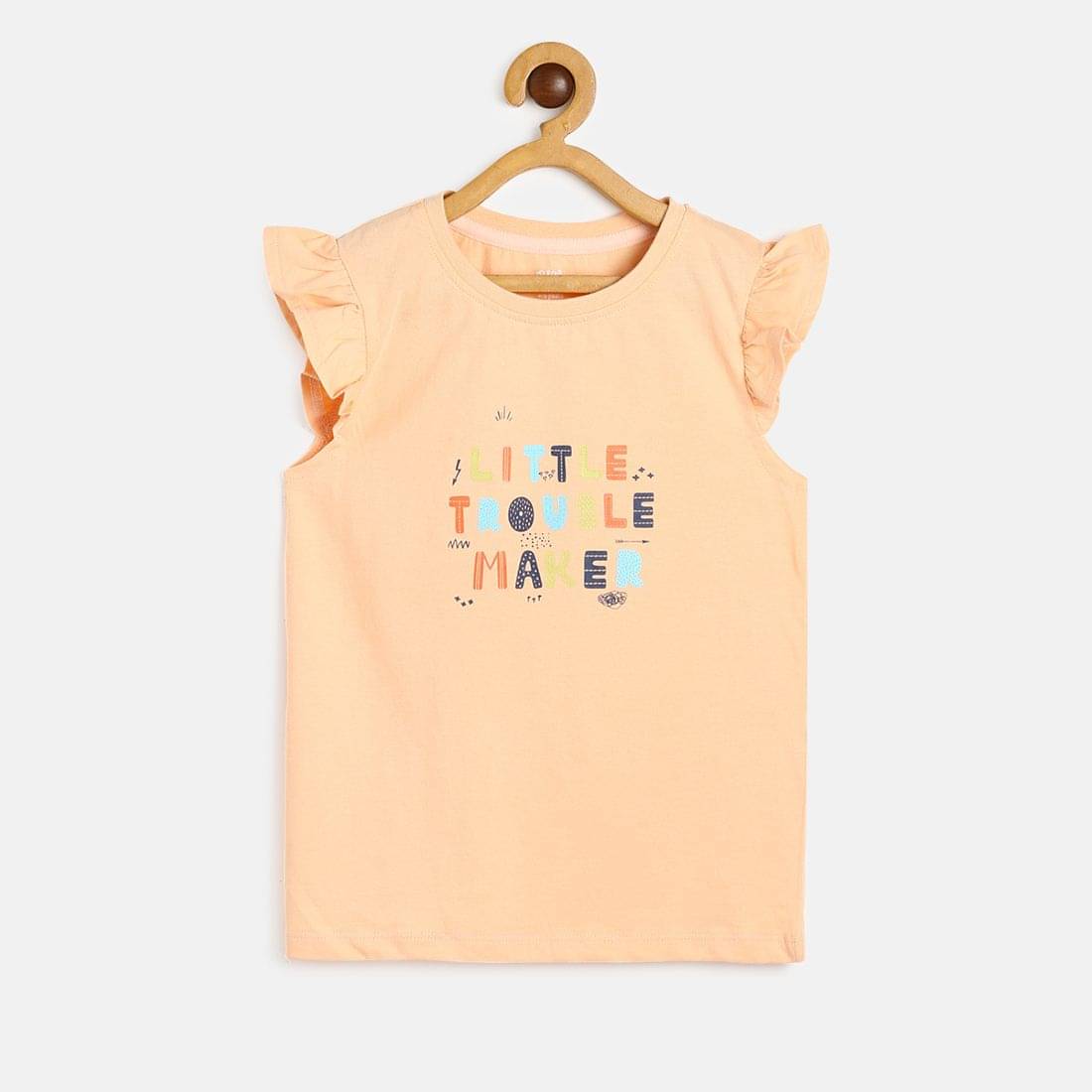     			MINI KLUB Pack of 1 Girls 100% Cotton Top ( Beige )