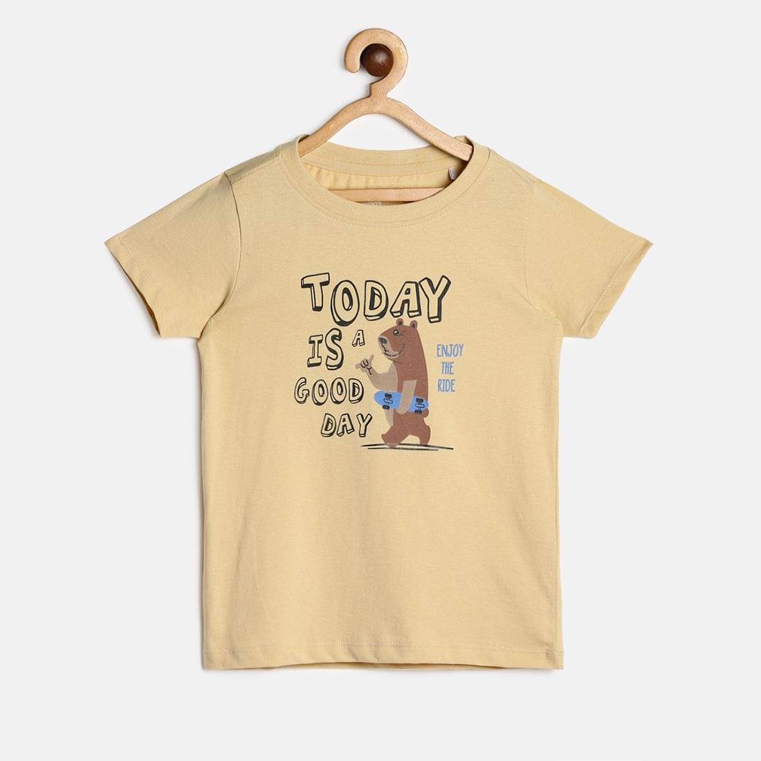     			MINI KLUB Pack of 1 Girls 100% Cotton T-Shirt ( Beige )