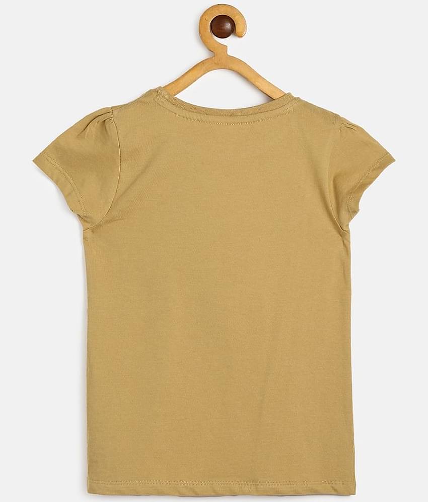 MINI KLUB Pack of 1 Girls 100% Cotton T-Shirt ( Brown )