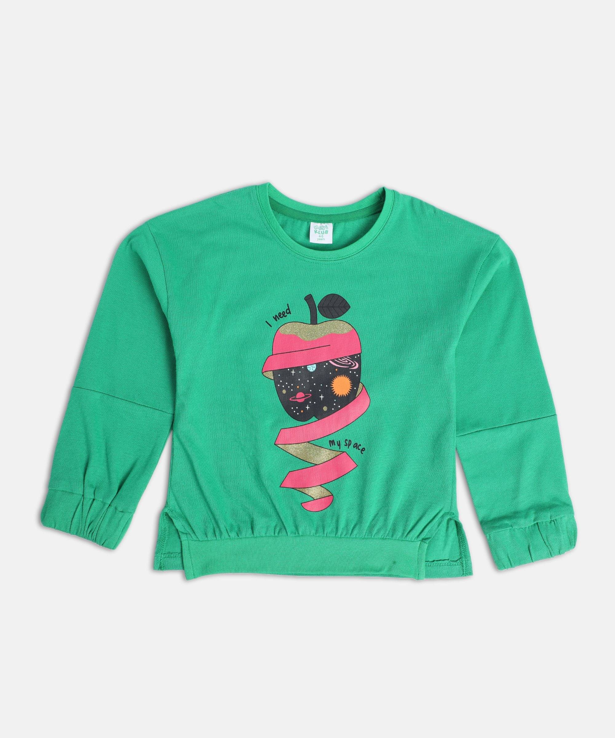     			MINI KLUB Pack of 1 Girls 100% Cotton Top ( Green )