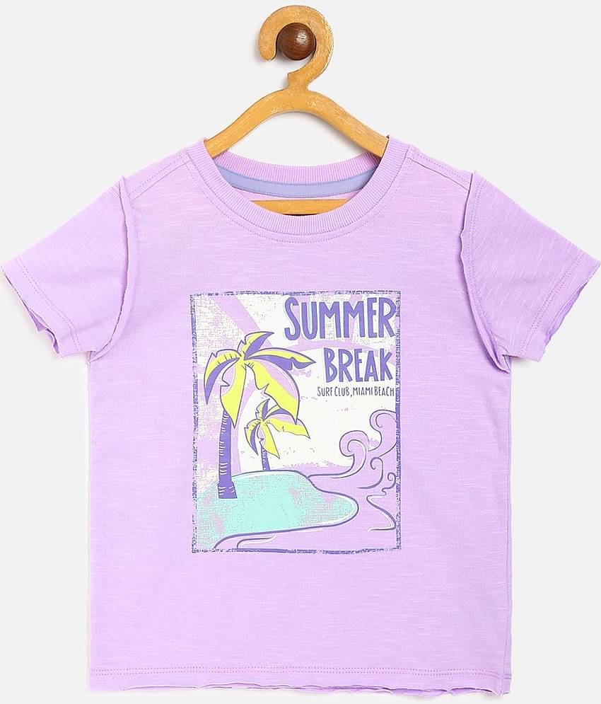 MINI KLUB Pack of 1 Girls 100% Cotton T-Shirt ( Purple )