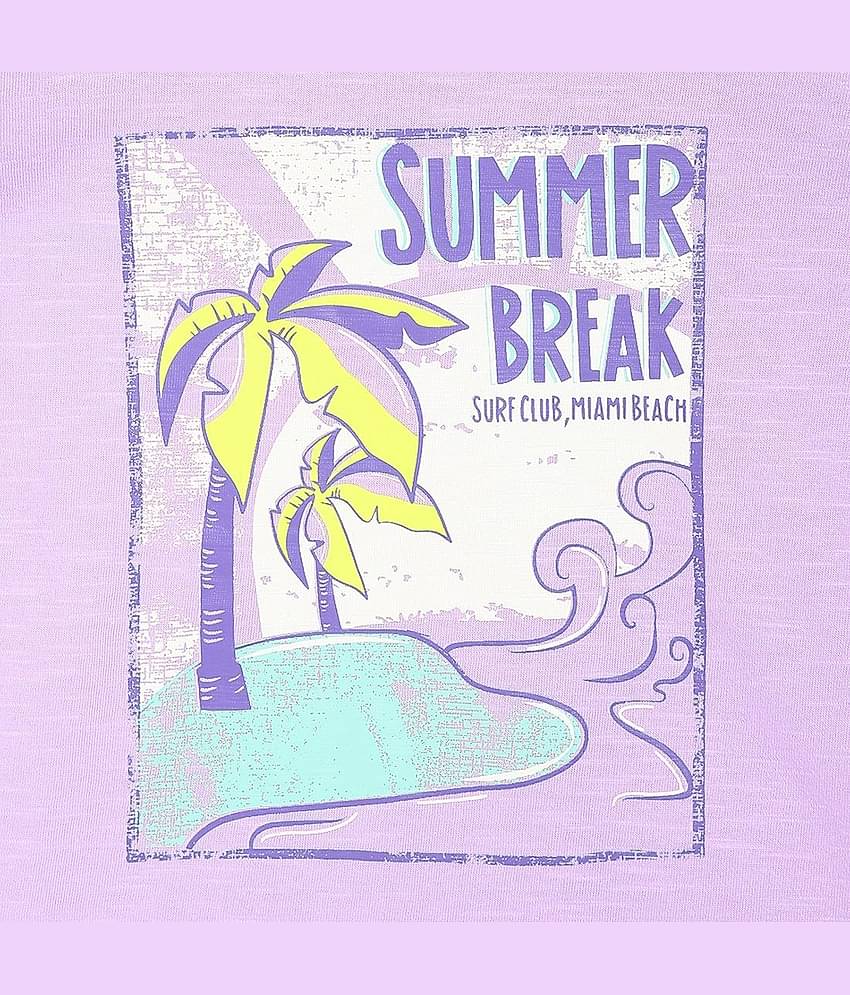 MINI KLUB Pack of 1 Girls 100% Cotton T-Shirt ( Purple )